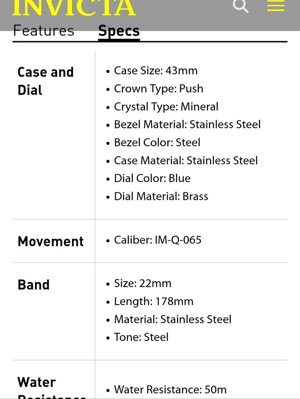 Specialty MenModel 47399 Men's Watch